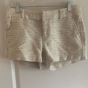 Banana Republic size 0 NWT beige shorts with shimmering thread woven in.